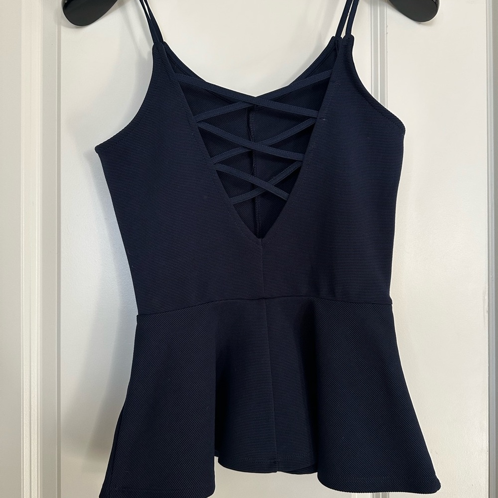 Maurices Crisscross Peplum Tank